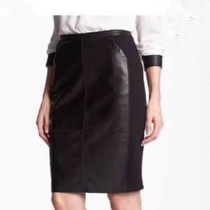 Halogen leather & Ponte Pencil Skirt Black size 2
